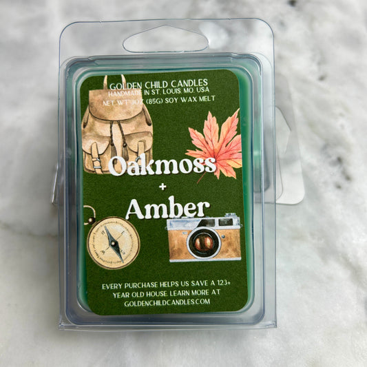 Oakmoss + Amber Soy Wax Melt
