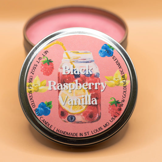 Black Raspberry Vanilla 5.5 oz Travel Tin Candle
