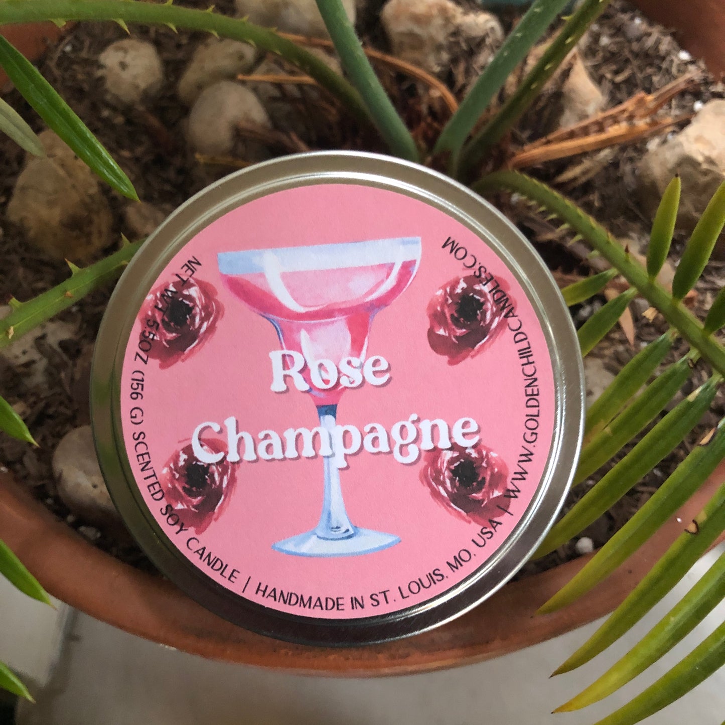 Rose Champagne Candle