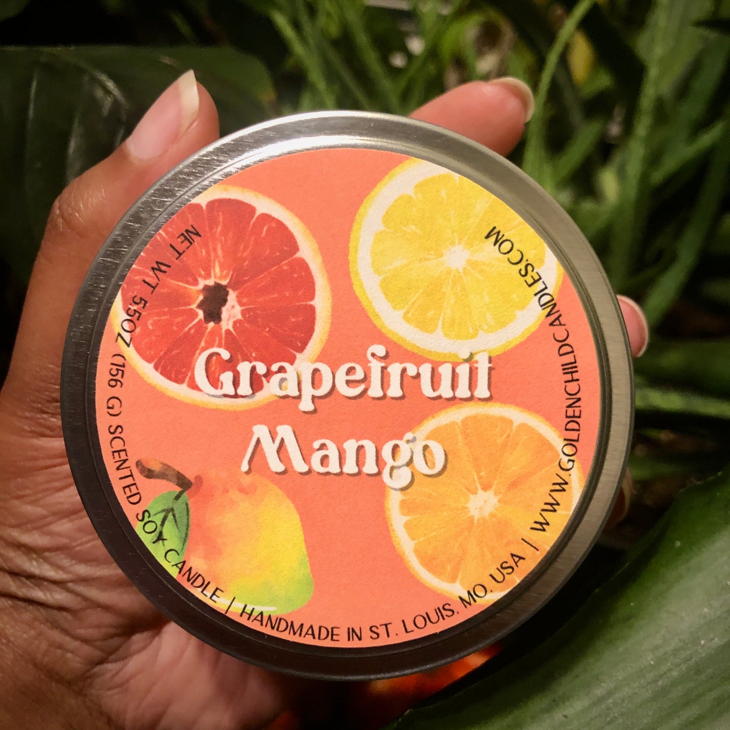 Grapefruit Mango 5.5 Oz Travel Tin Candle
