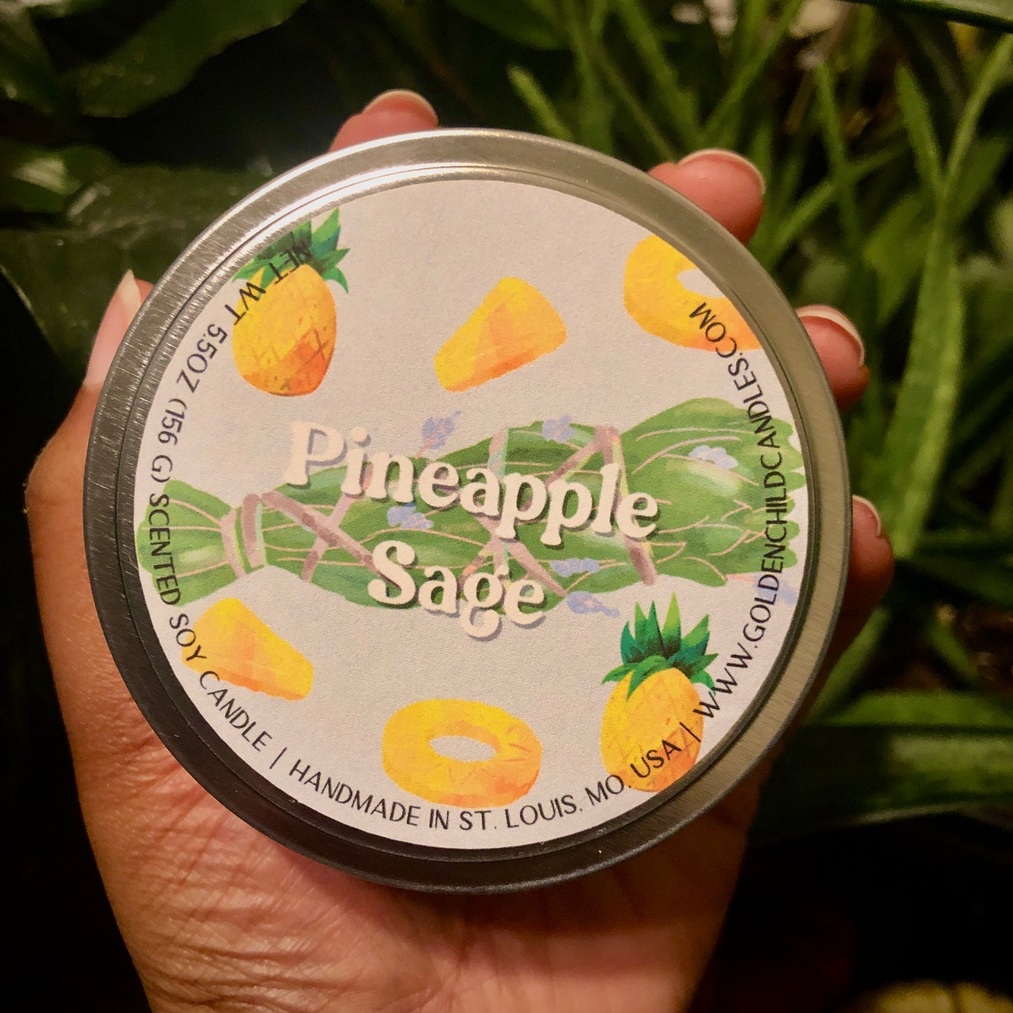 Pineapple Sage 5.5 Oz Travel Tin Candle